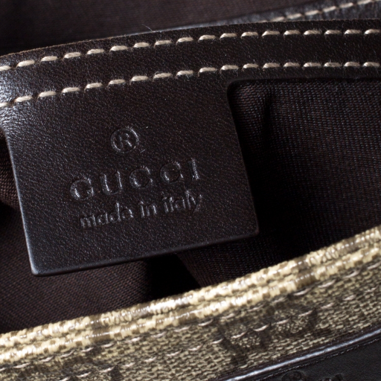 مملوكة مسبقًا Gucci Beige/Brown GG Supreme Canvas and Leather Crossbody Bag