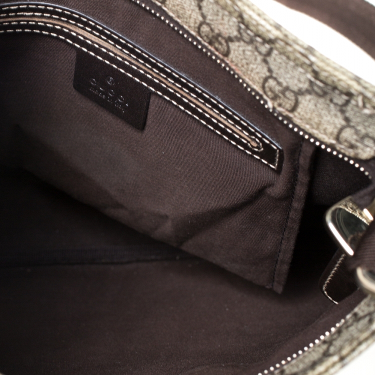 مملوكة مسبقًا Gucci Beige/Brown GG Supreme Canvas and Leather Crossbody Bag