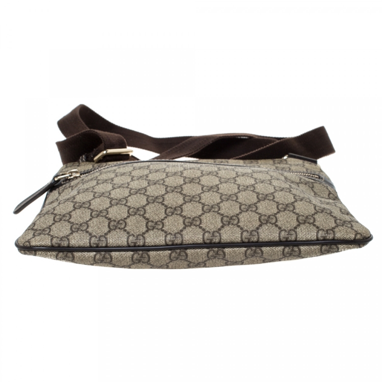 مملوكة مسبقًا Gucci Beige/Brown GG Supreme Canvas and Leather Crossbody Bag