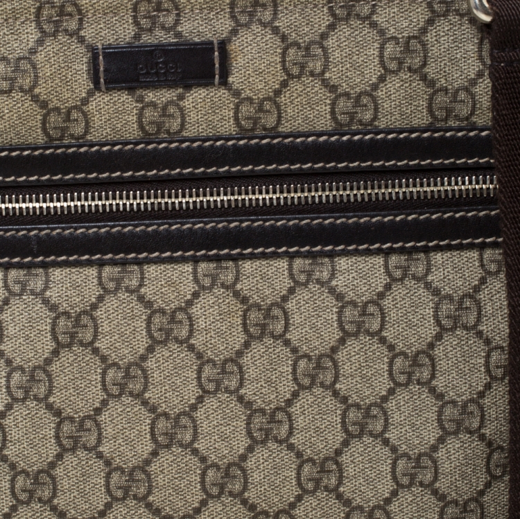 مملوكة مسبقًا Gucci Beige/Brown GG Supreme Canvas and Leather Crossbody Bag