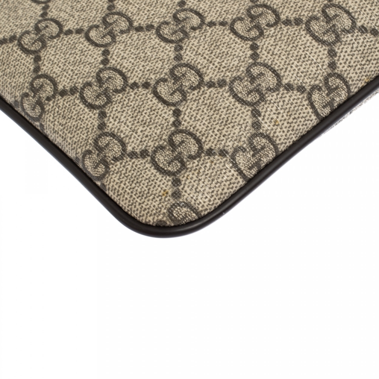 Pre Owned Gucci Beige/Brown GG Supreme Canvas and Leather Crossbody Bag