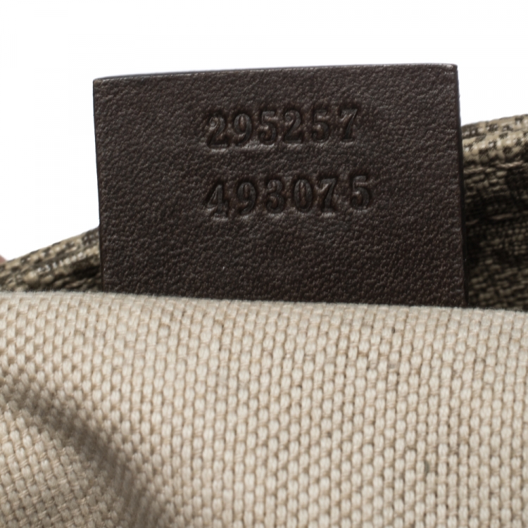 Pre Owned Gucci Beige/Brown GG Supreme Canvas and Leather Crossbody Bag