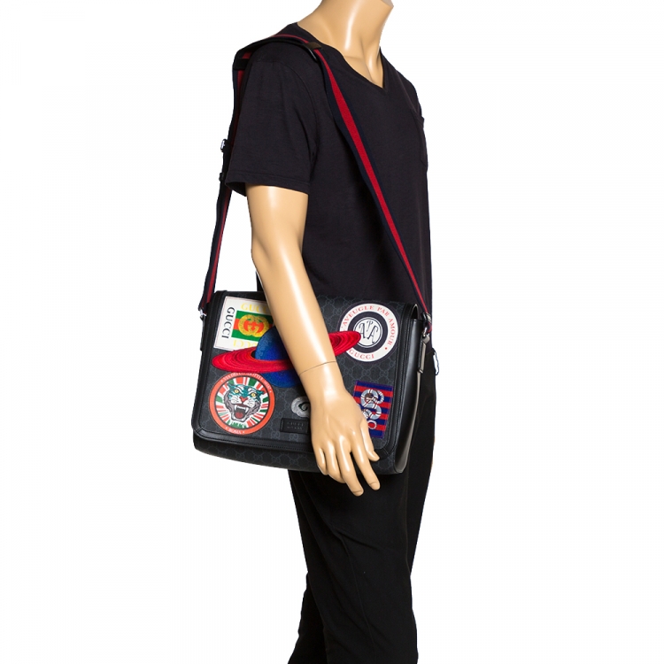 Gucci Night Courrier Waist Bag GG Coated Canvas with Applique at