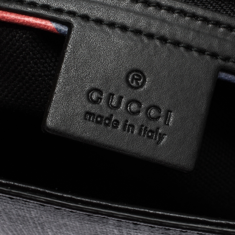 Pre Owned Gucci Black GG Supreme Coated Canvas and Leather Night Courrier Messenger Bag