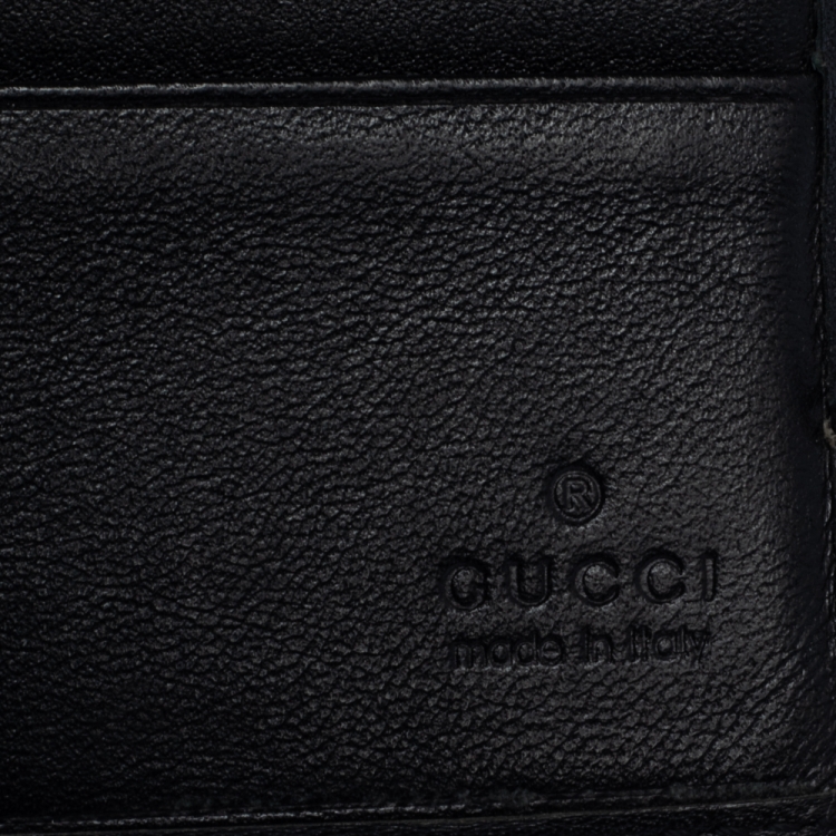 Pre Owned Gucci Black Microguccissima Leather Money Clip Bi-Fold Wallet