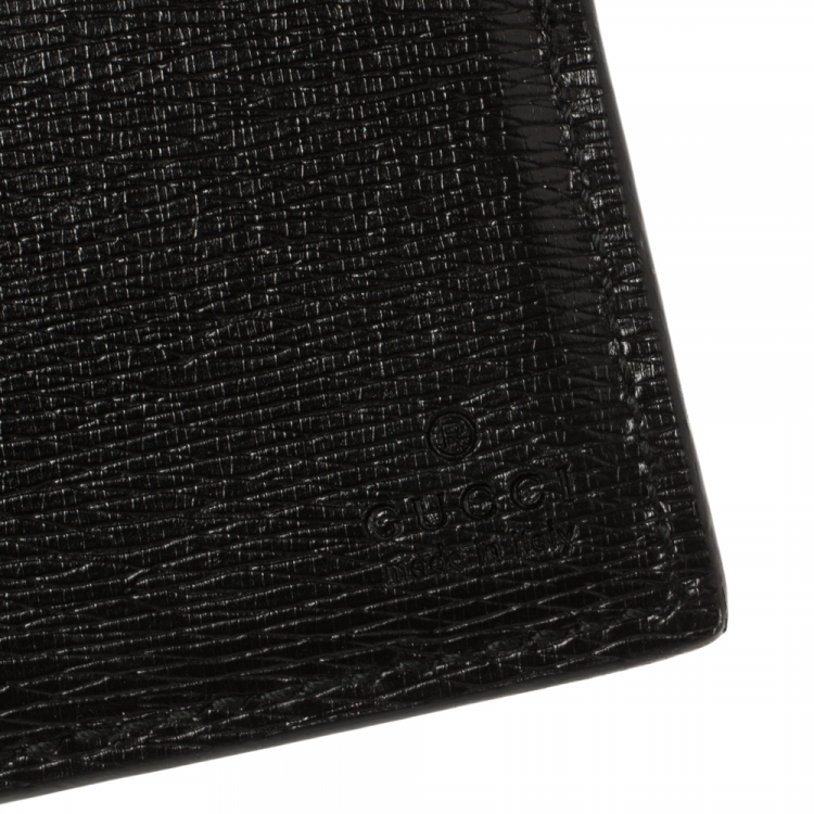 Pre Owned Gucci Black Leather Kingsnake Bifold Wallet