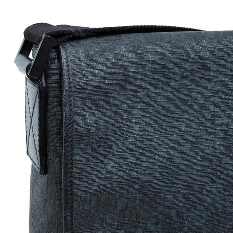 Pre Owned Gucci Black GG Coated Canvas Messenger Bag