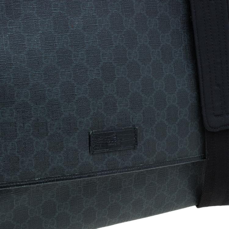 Pre Owned Gucci Black GG Coated Canvas Messenger Bag