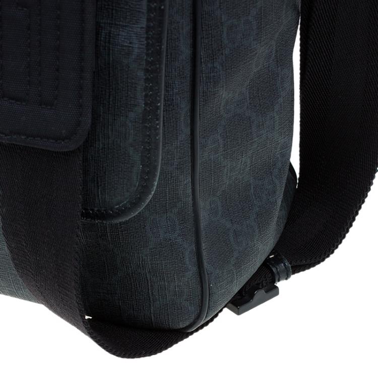 Pre Owned Gucci Black GG Coated Canvas Messenger Bag