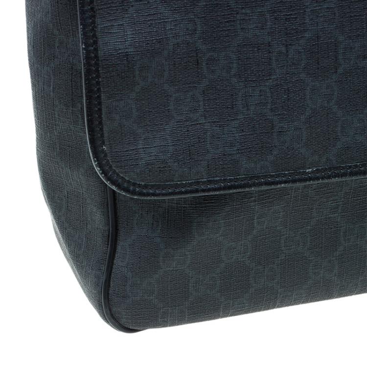Pre Owned Gucci Black GG Coated Canvas Messenger Bag
