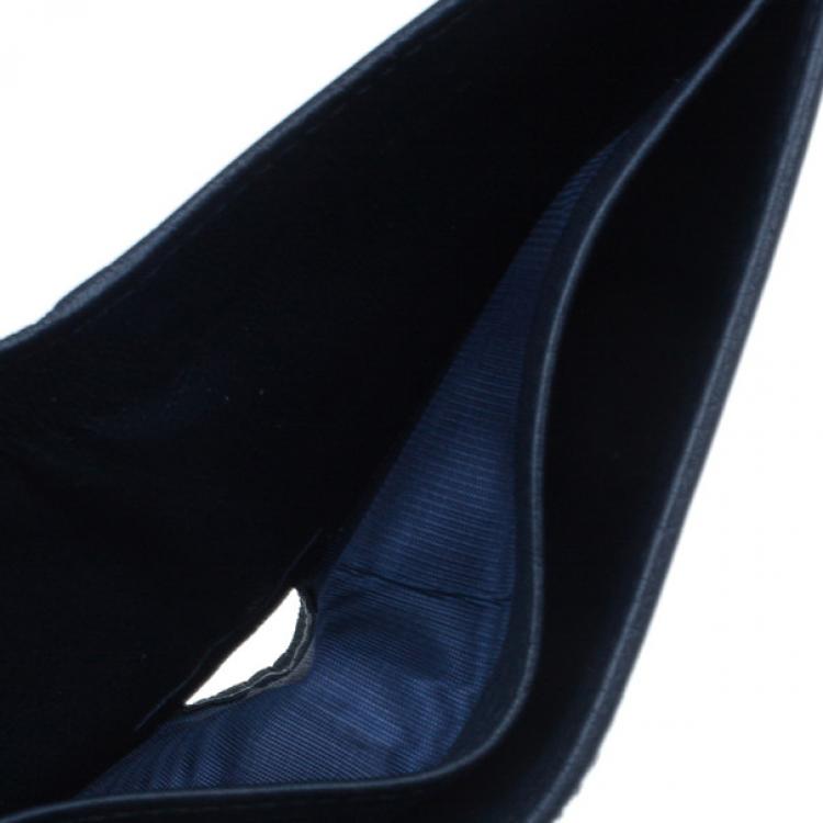 Pre Owned Gucci Blue Leather Bi-Fold Mens Wallet