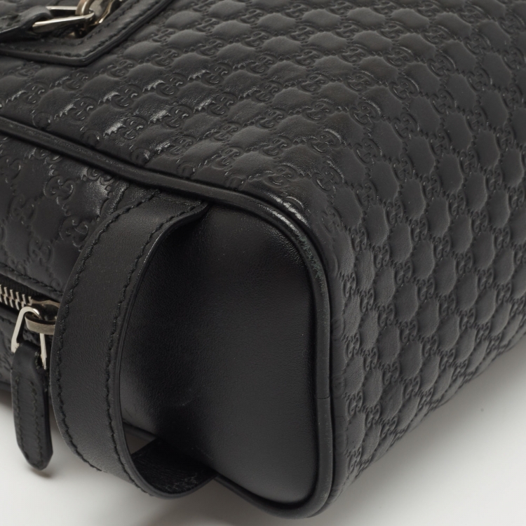 Pre Owned Gucci Black Microguccisima Leather Toiletry Pouch