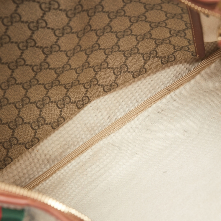 Pre Owned Gucci Beige Supreme Canvas Web Messenger Bag