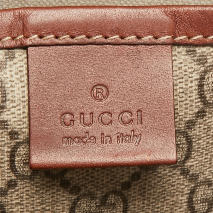 Pre Owned Gucci Beige Supreme Canvas Web Messenger Bag