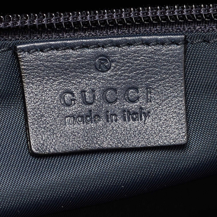 Pre Owned Gucci Blue/Beige GG Supreme Canvas Trolley Duffle Bag