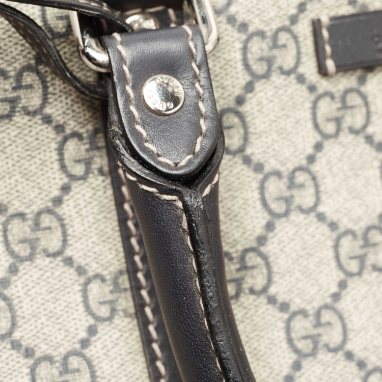 Pre Owned Gucci Blue/Beige GG Supreme Canvas Trolley Duffle Bag