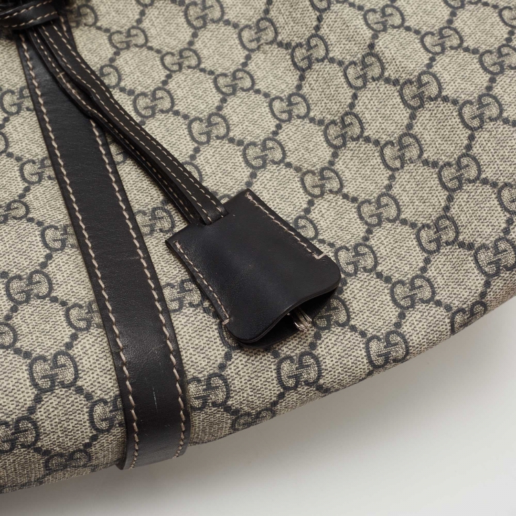 Pre Owned Gucci Blue/Beige GG Supreme Canvas Trolley Duffle Bag