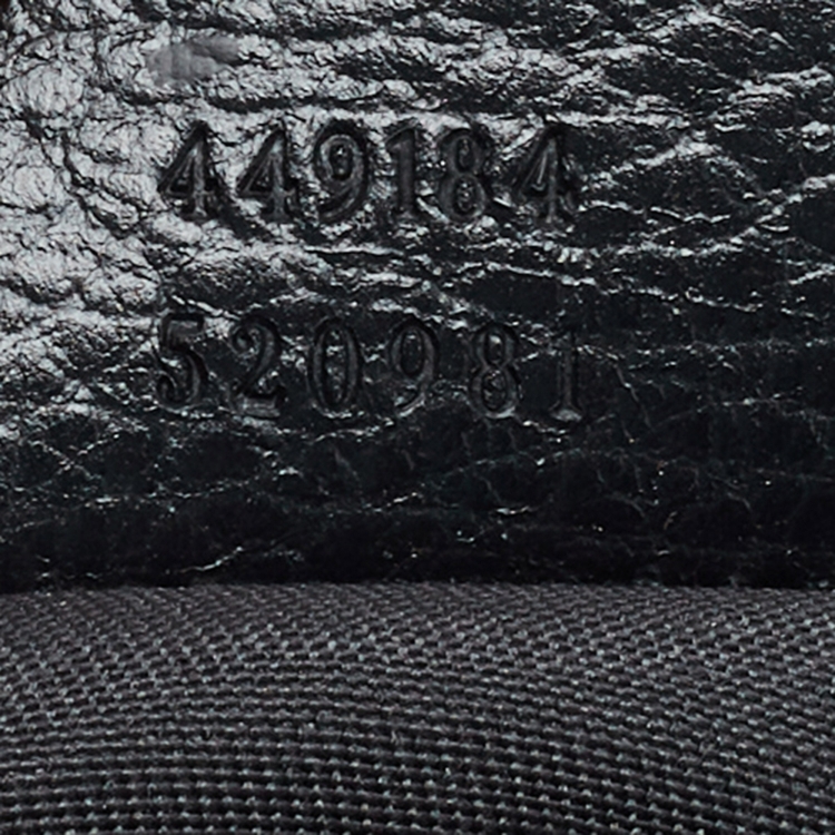 Pre Owned Gucci Black GG Nylon and Leather Messenger Bag