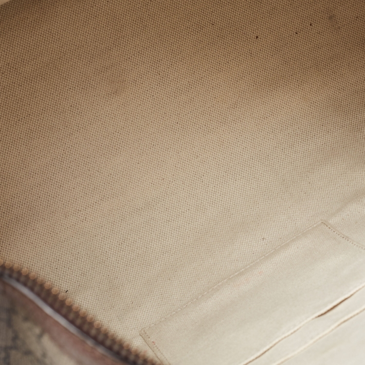 مملوكة مسبقًا Gucci Brown/Beige GG Supreme Canvas and Leather Neo Vintage Web Duffle Bag