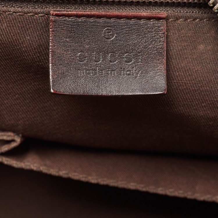 Pre Owned Gucci Brown Diamante Leather Briefcase