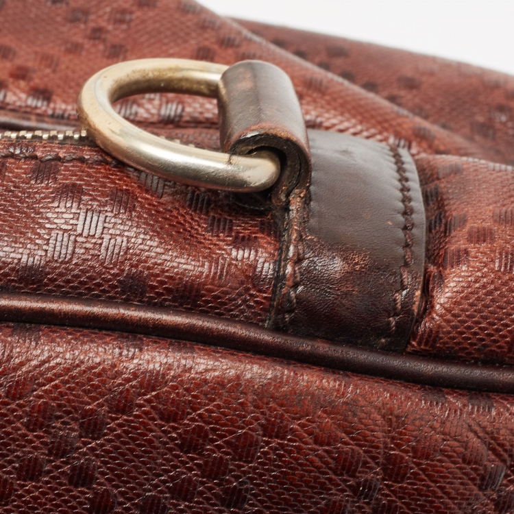 Pre Owned Gucci Brown Diamante Leather Briefcase