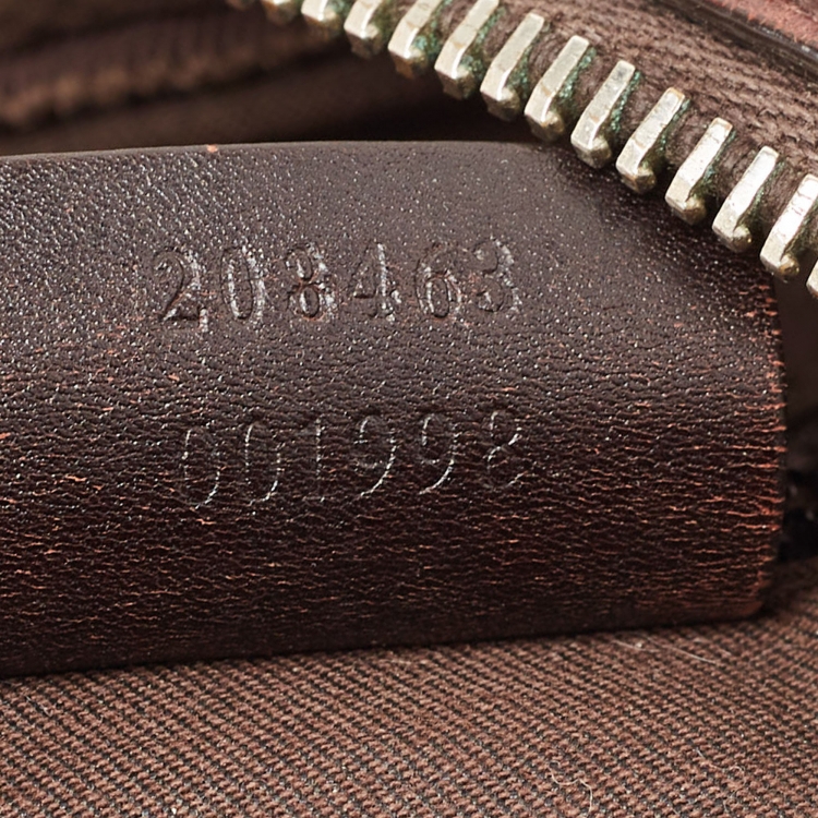 Pre Owned Gucci Brown Diamante Leather Briefcase