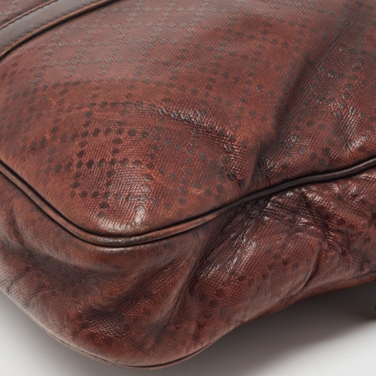 Pre Owned Gucci Brown Diamante Leather Briefcase