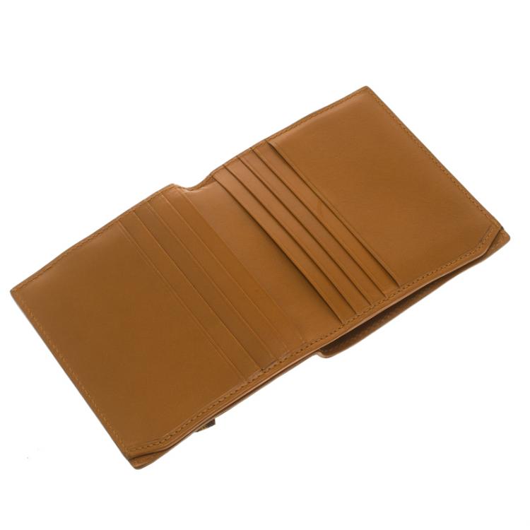 Pre Owned Gucci Brown Leather Bi Fold Card Holder and Wallet