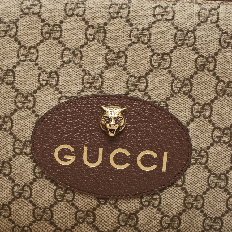 Pre Owned Gucci Beige GG Supreme Canvas Neo Vintage Pouch