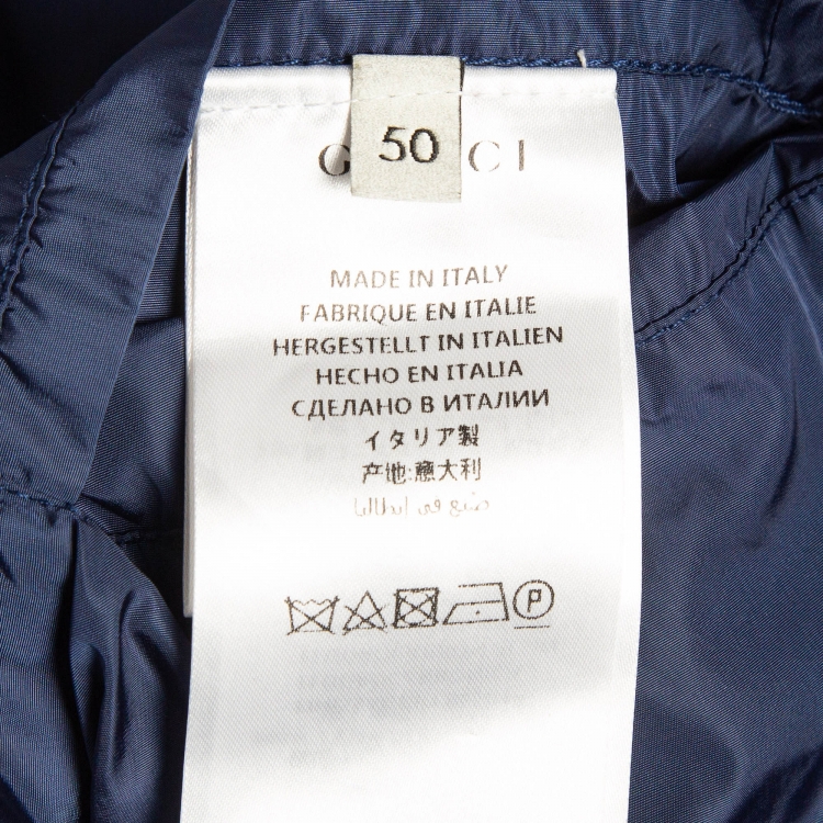 Pre Owned Gucci Black Printed Synthetic Zip-Up Jacket L