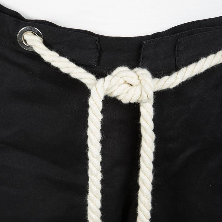 Pre Owned Gucci Black Cotton Nautical Rope Tie Detail Shorts XXL