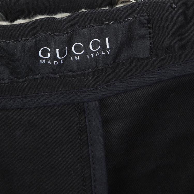 Pre Owned Gucci Black Cotton Nautical Rope Tie Detail Shorts XXL