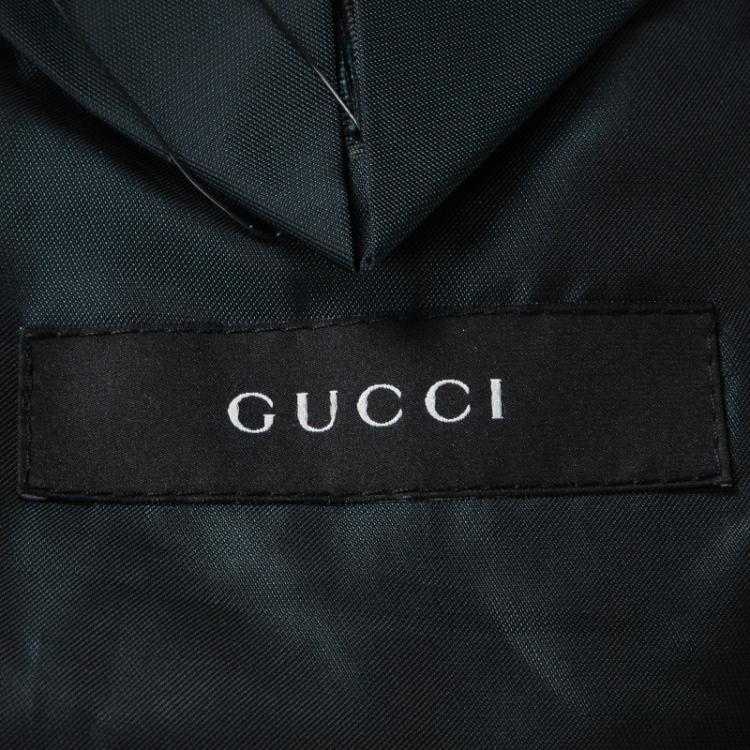 Pre Owned Gucci Teal Blue Regular Fit Corduroy Blazer M