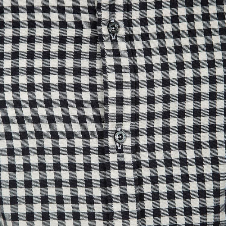 Pre Owned Gucci Monochrome Gingham Checked Cotton Long Sleeve Button Front Shirt M