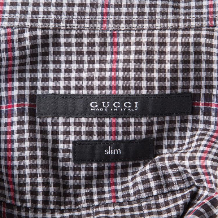 مملوكة مسبقًا Gucci Multicolor Plaid Cotton Long Sleeve Button Down Shirt S