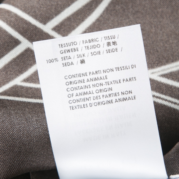 Pre Owned Gucci Brown Horsebit Printed Silk Long Sleeve Slim Fit Shirt M