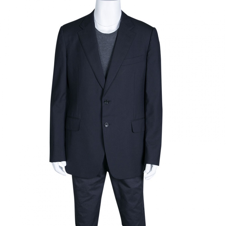 Pre Owned Gucci Navy Blue Tailored Two Button Wool Blazer XXL  