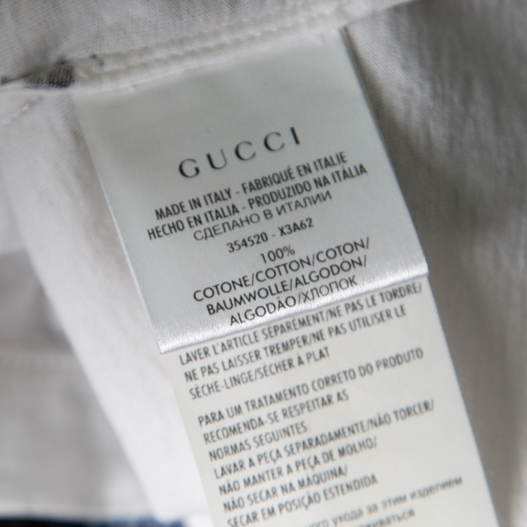 Pre Owned Gucci Monochrome Paint Splatter Printed Cotton Jersey T-Shirt  L