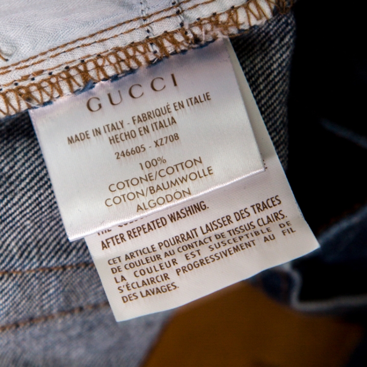 Pre Owned Gucci Indigo Faded Effect Regular Fit Denim Jeans S