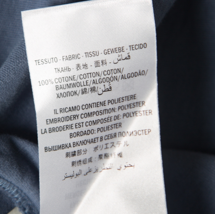 Pre Owned Gucci L'Aveugle Par Amour Blue Octopus Print Applique Detail Distressed T-Shirt M