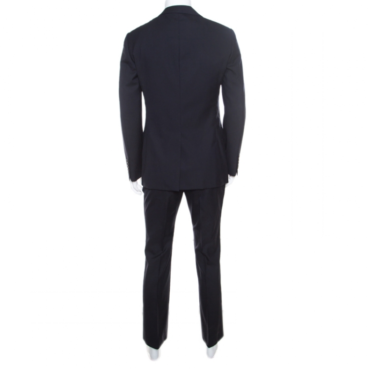 Pre Owned Gucci Navy Blue Wool Tailored Suit M