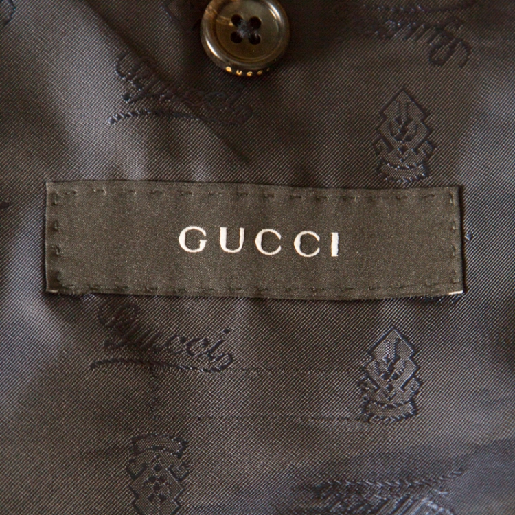 Pre Owned Gucci Navy Blue Wool Tailored Suit M