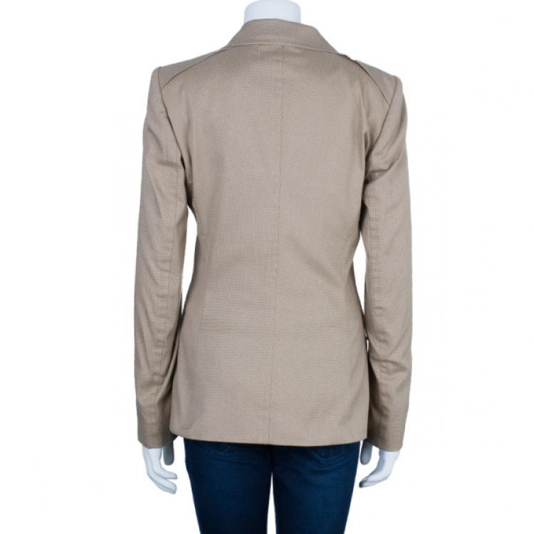 Pre Owned Gucci Beige Cotton Blazer L