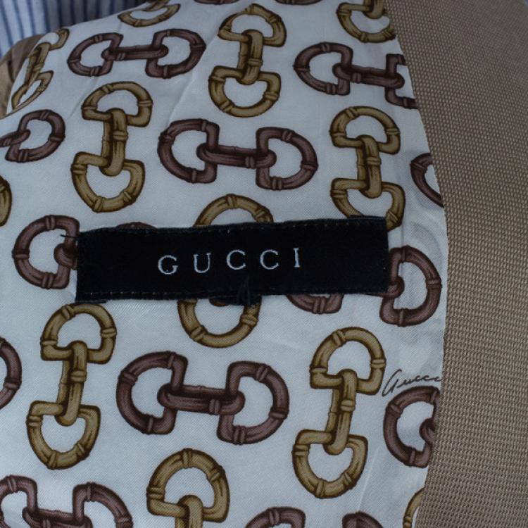 Pre Owned Gucci Beige Cotton Blazer L