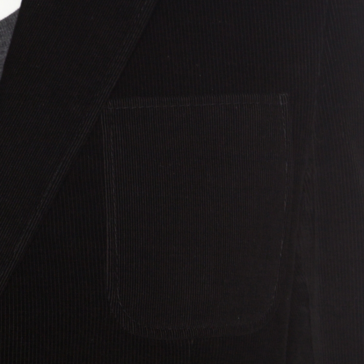 Pre Owned Gucci Black Cotton Patch Pocket Detail Tailored Corduroy Blazer L