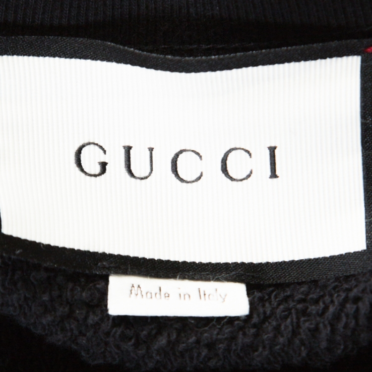 Pre Owned Gucci Black AC/DC print Jersey Sweatshirt S