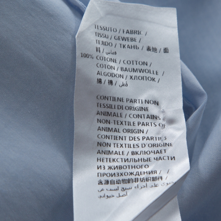 Pre Owned Gucci Light Blue Cotton Elephant Fil Coupé Duke Shirt XL 