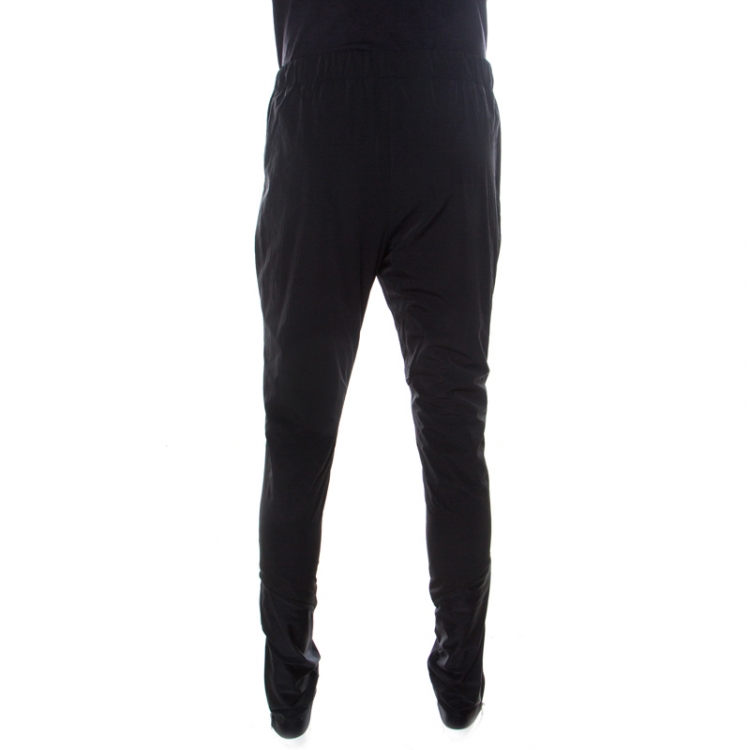 مملوكة مسبقًا Gucci Black Synthetic Tech Web Stripe Sweatpants M