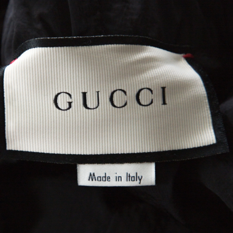 مملوكة مسبقًا Gucci Black Synthetic Tech Web Stripe Sweatpants M