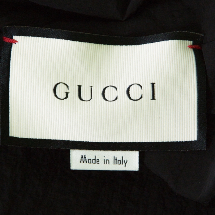 Pre Owned Gucci Black Web Stripe Tiger Embroidered Sports Jacket M